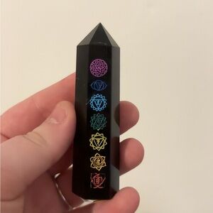 Obsidian Chakra Crystal Obelisk